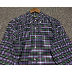 Sid mashburn button down shirt long sleeve mens tartan plaid Large cotton